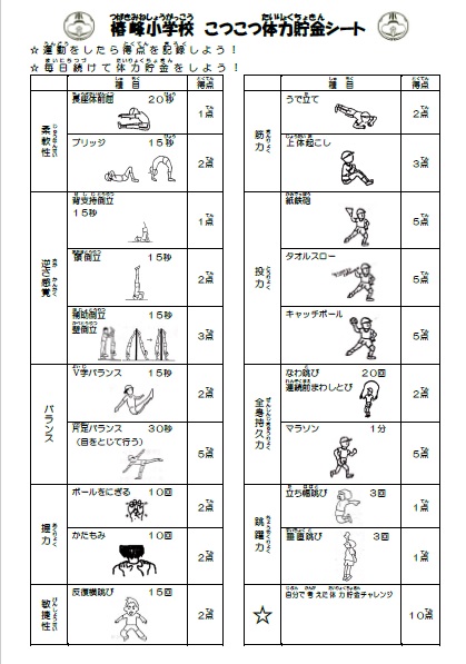 体力貯金コツコツシート